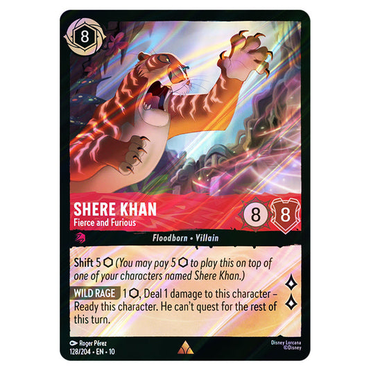 Shere Khan - Fierce and Furious 128/204 card from the Lorcana set Whispers in the Well