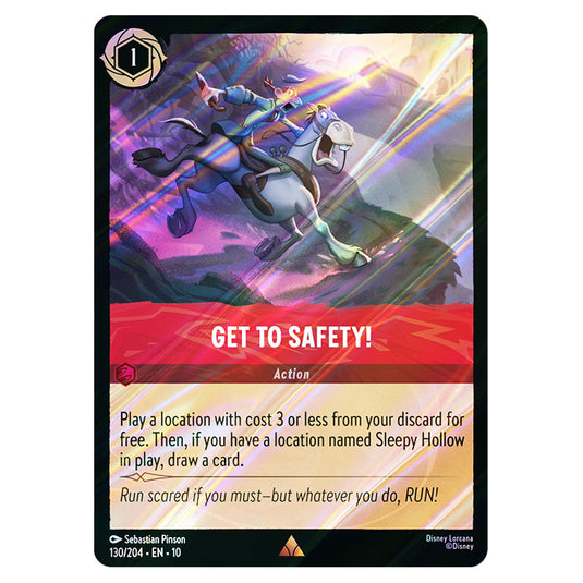 Get to Safety! 130/204 card from the Lorcana set Whispers in the Well