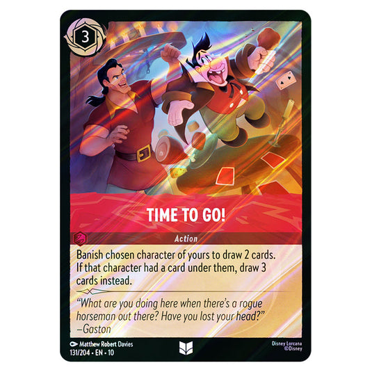 Time to Go! 131/204 card from the Lorcana set Whispers in the Well