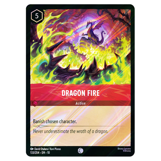 Dragon Fire 133/204 card from the Lorcana set Whispers in the Well