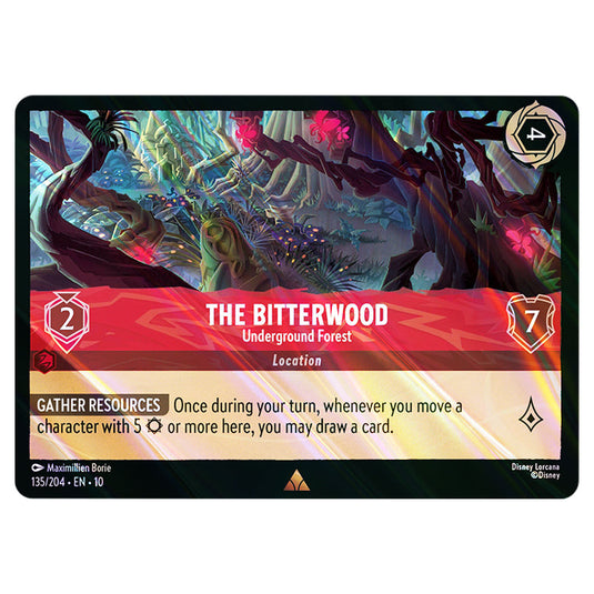 The Bitterwood - Underground Forest 135/204 card from the Lorcana set Whispers in the Well