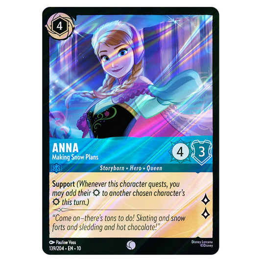 Anna - Making Snow Plans 139/204 card from the Lorcana set Whispers in the Well