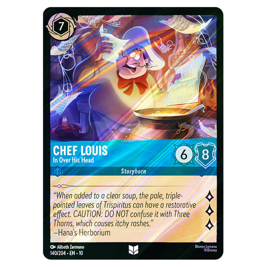 Chef Louis - In Over His Head 140/204 card from the Lorcana set Whispers in the Well
