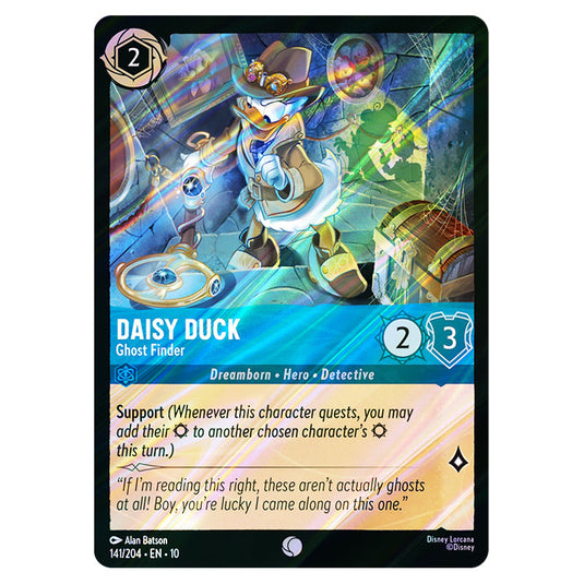Daisy Duck - Ghost Finder 141/204 card from the Lorcana set Whispers in the Well
