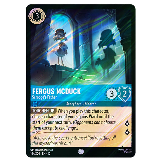 Fergus McDuck - Scrooge's Father 144/204 card from the Lorcana set Whispers in the Well