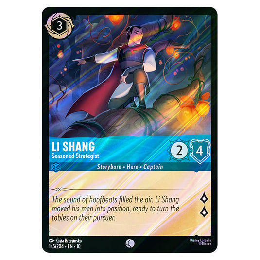 Li Shang - Seasoned Strategist 145/204 card from the Lorcana set Whispers in the Well