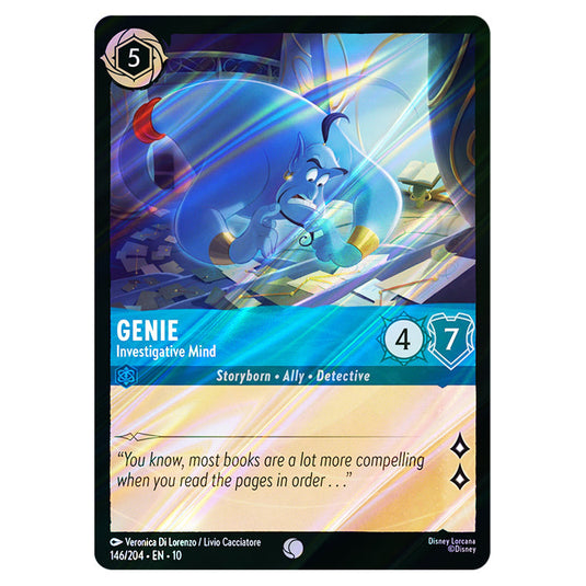 Genie - Investigative Mind 146/204 card from the Lorcana set Whispers in the Well
