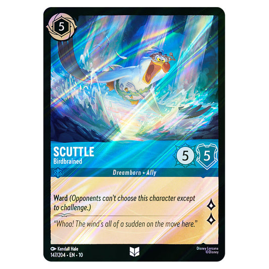 Scuttle - Birdbrained 147/204 card from the Lorcana set Whispers in the Well