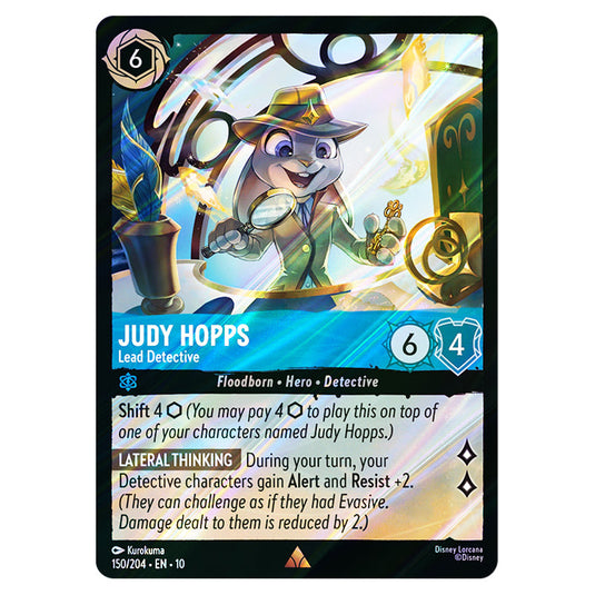 Judy Hopps - Lead Detective 150/204 card from the Lorcana set Whispers in the Well