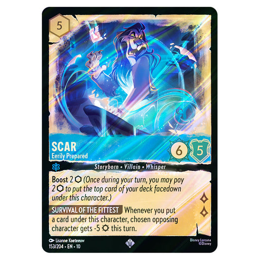 Scar - Eerily Prepared 153/204 card from the Lorcana set Whispers in the Well