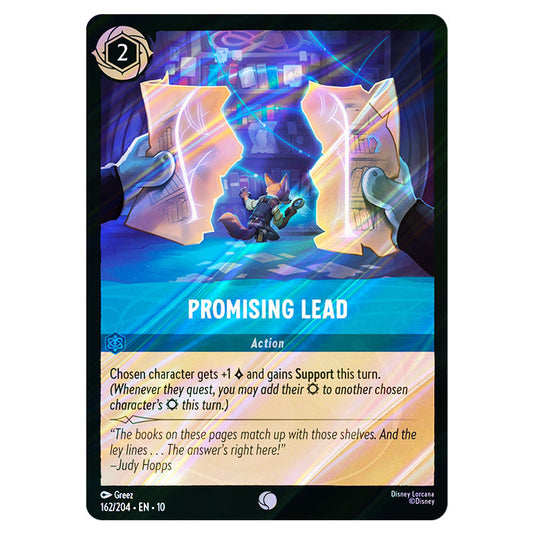 Promising Lead 162/204 card from the Lorcana set Whispers in the Well