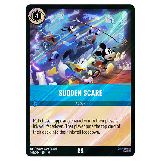 Sudden Scare 164/204 card from the Lorcana set Whispers in the Well