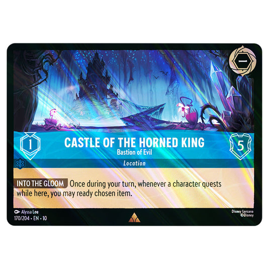 Castle of the Horned King - Bastion of Evil 170/204 card from the Lorcana set Whispers in the Well