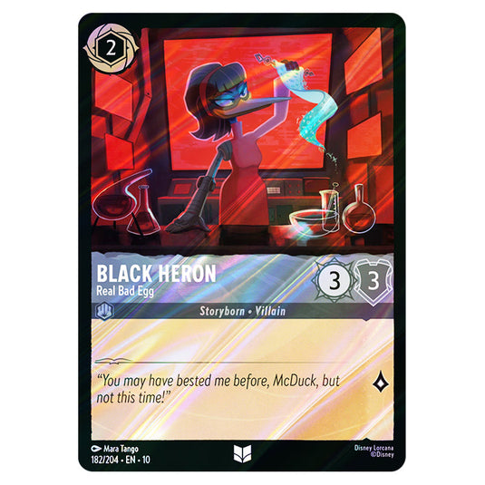 Black Heron - Real Bad Egg 182/204 card from the Lorcana set Whispers in the Well