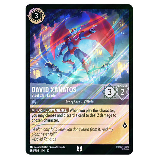 David Xanatos - Steel Clan Leader 184/204 card from the Lorcana set Whispers in the Well