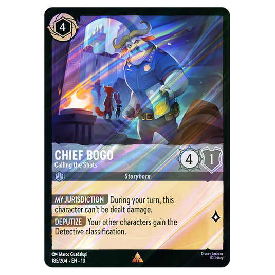 Chief Bogo - Calling the Shots 185/204 card from the Lorcana set Whispers in the Well