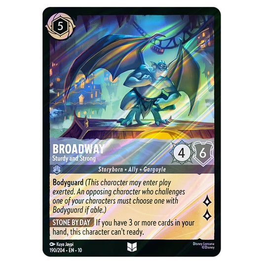 Broadway - Sturdy and Strong 190/204 card from the Lorcana set Whispers in the Well