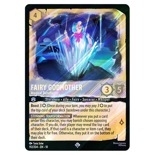 Fairy Godmother - Magical Benefactor 192/204 card from the Lorcana set Whispers in the Well