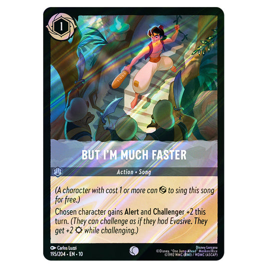 But I'm Much Faster 195/204 card from the Lorcana set Whispers in the Well