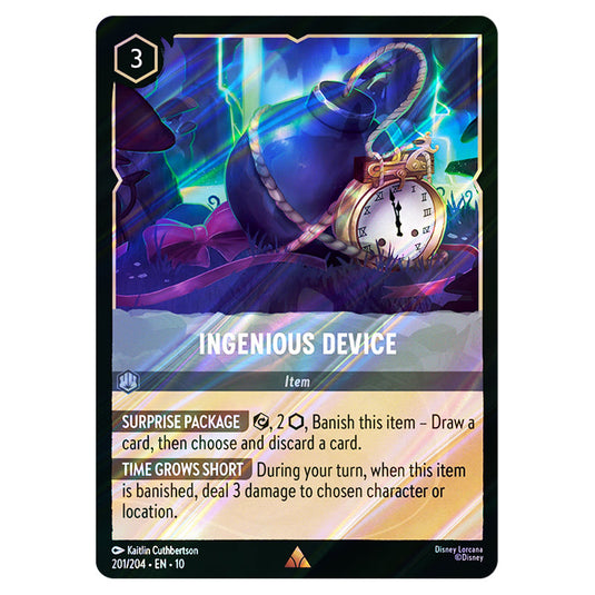 Ingenious Device 201/204 card from the Lorcana set Whispers in the Well