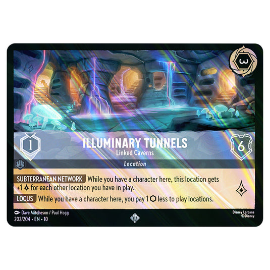 Illuminary Tunnels - Linked Caverns 202/204 card from the Lorcana set Whispers in the Well