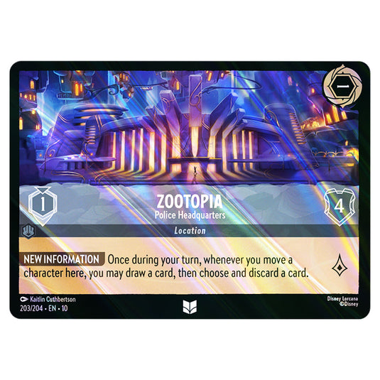 Zootopia - Police Headquarters 203/204 card from the Lorcana set Whispers in the Well