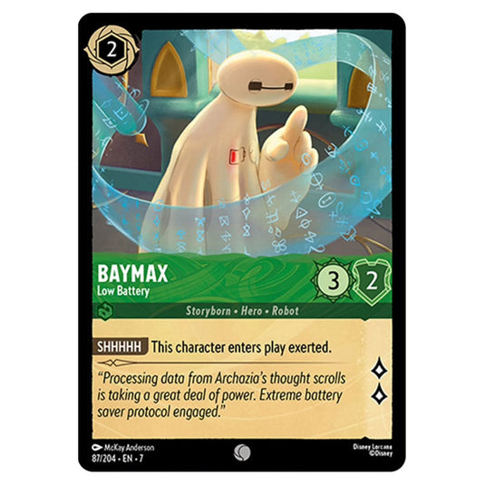 baymax lorcana card Lorcana - Archazia's Island - Baymax - Low Battery (Common)