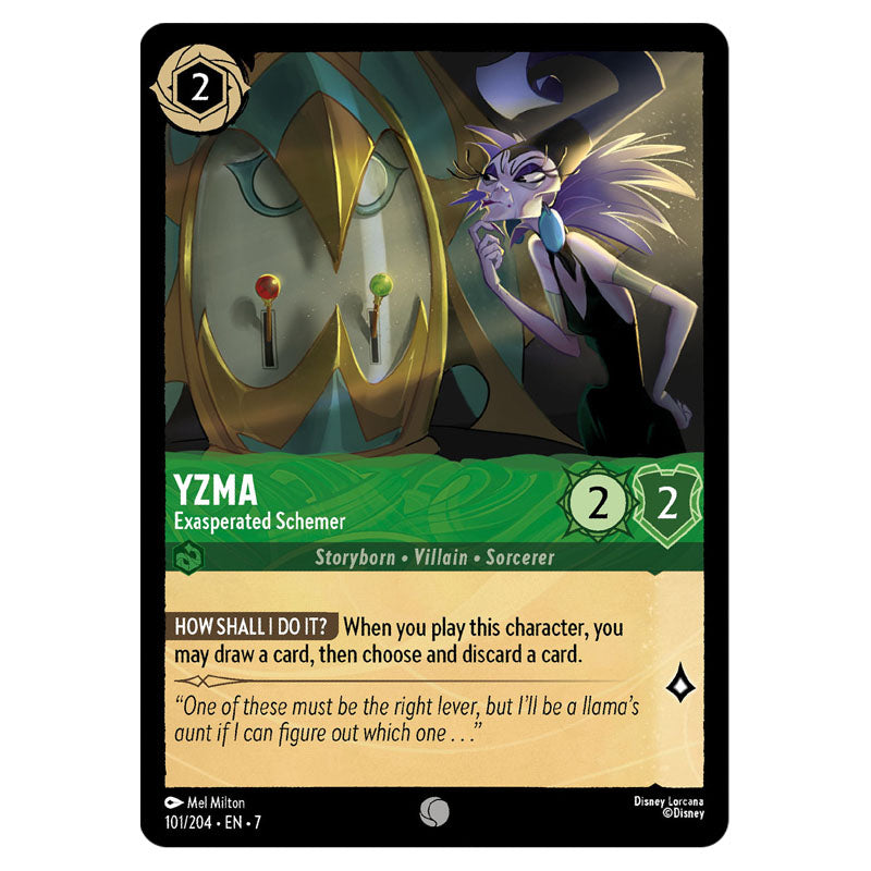 yzma lorcana card Disney TCG: Floodborn SUPER rare COLD 2 Lore Value The Best Emperor's New Groove