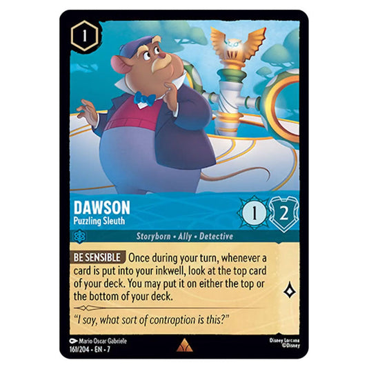Dawson - Puzzling Sleuth 161/204 card from the Lorcana set Archazia's Island