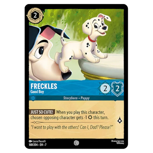 Freckles - Good Boy 168/204 card from the Lorcana set Archazia's Island