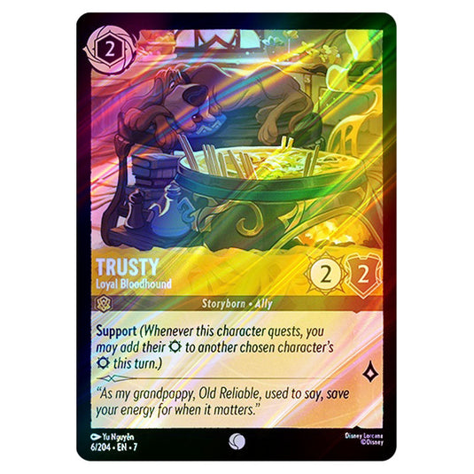 Trusty - Loyal Bloodhound 6/204 card from the Lorcana set Archazia's Island