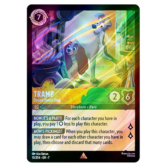Tramp - Street-Smart Dog 10/204 card from the Lorcana set Archazia's Island