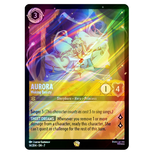 Aurora - Waking Beauty 14/204 card from the Lorcana set Archazia's Island