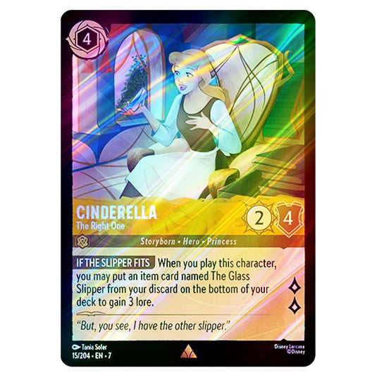 Cinderella - The Right One 15/204 card from the Lorcana set Archazia's Island