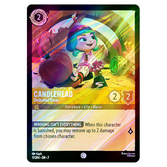 Candlehead - Dedicated Racer 17/204 card from the Lorcana set Archazia's Island