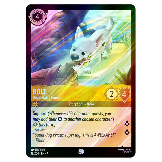 Bolt - Dependable Friend 18/204 card from the Lorcana set Archazia's Island