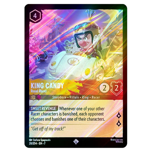 King Candy - Royal Racer 20/204 card from the Lorcana set Archazia's Island