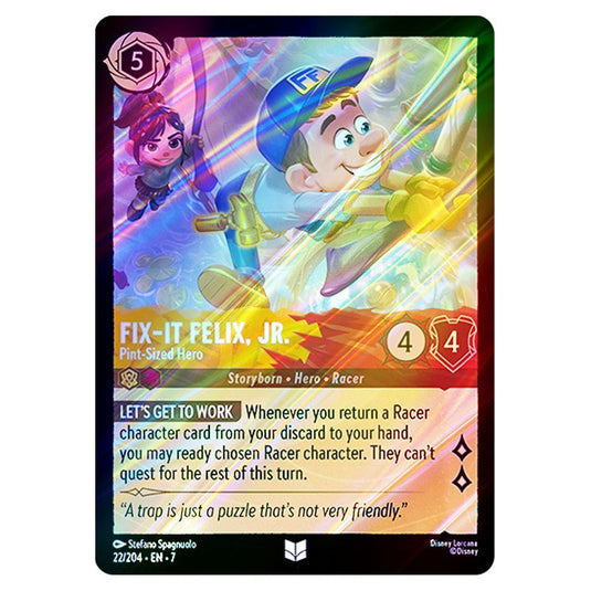 Fix-It Felix, Jr. - Pint-Sized Hero 22/204 card from the Lorcana set Archazia's Island