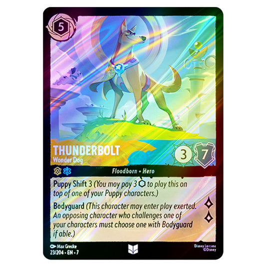 Thunderbolt - Wonder Dog 23/204 card from the Lorcana set Archazia's Island