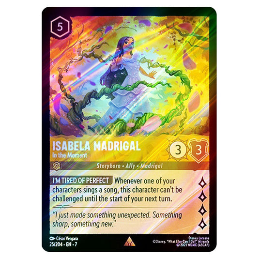Isabela Madrigal - In the Moment 25/204 card from the Lorcana set Archazia's Island
