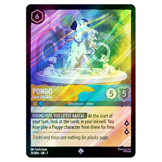 Lorcana - Archazia's Island - Pongo - Dear Old Dad (Super Rare) - 29/2 Lorcana - Archazia's Island - Pongo - Dear Old Dad (Super Rare) - 29/2