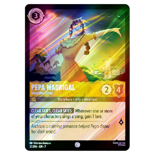 Pepa Madrigal - Sensitive Sister 37/204 card from the Lorcana set Archazia's Island