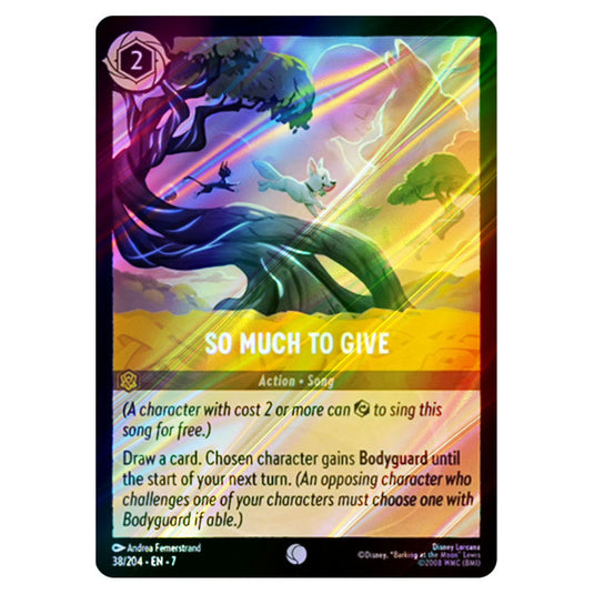 So Much To Give 38/204 card from the Lorcana set Archazia's Island