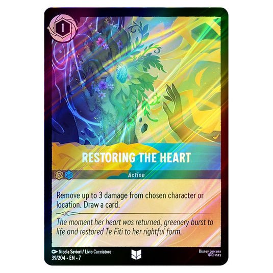 Restoring the Heart 39/204 card from the Lorcana set Archazia's Island