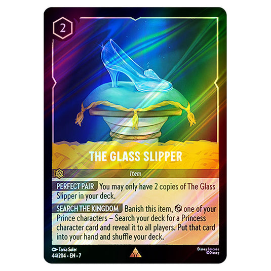 The Glass Slipper 44/204 card from the Lorcana set Archazia's Island