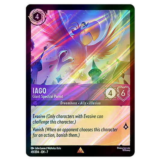 Iago - Giant Spectral Parrot 49/204 card from the Lorcana set Archazia's Island