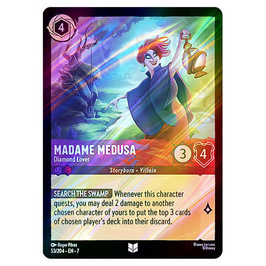 Madame Medusa - Diamond Lover 53/204 card from the Lorcana set Archazia's Island