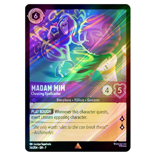 Madam Mim - Cheating Spellcaster 56/204 card from the Lorcana set Archazia's Island