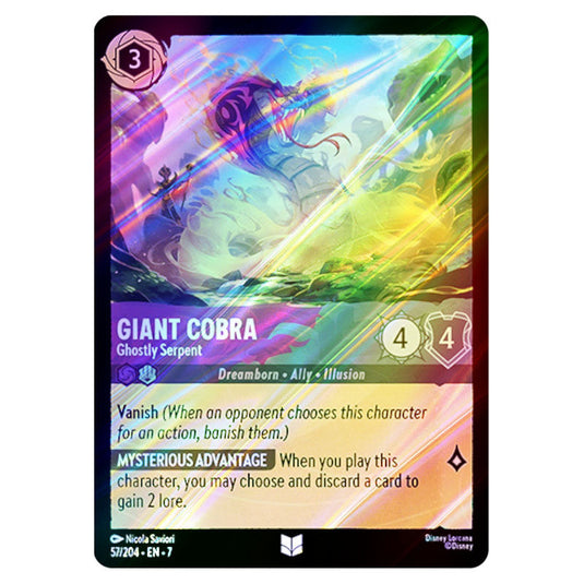 Giant Cobra - Ghostly Serpent 57/204 card from the Lorcana set Archazia's Island