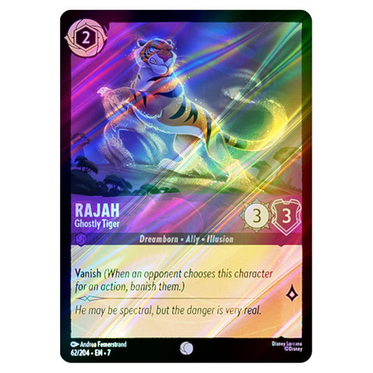 Rajah - Ghostly Tiger 62/204 card from the Lorcana set Archazia's Island